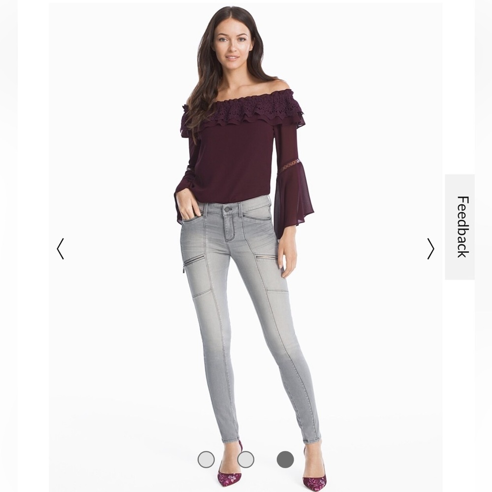 NWT WHBM SKINNY ANKLE UTILITY JEANS